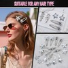RAINBOW WSK 18 Pcs Silver Star Hair Clips Y2k 2000s