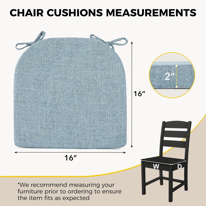 downluxe Indoor Chair Cushions for Dining Chairs, Soft and Comfortable