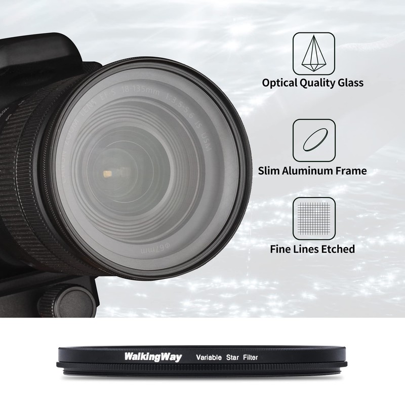 Walking Way 6 Points Sparkle Star Filter 58 MM Variable
