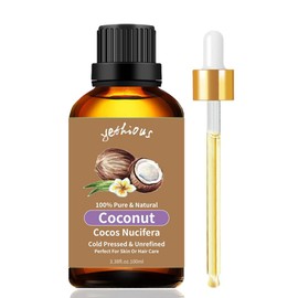 yethious Coconut Oil for Skin 100ML, Coconut Essential Oil for Diffuser Candle Making Soap, Fragrance Oil Scented Oil for Car Freshies Soy Candles, Home Aromatherapy/Hair Care 3.38 Fl Oz