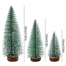 Guador Pack of 12 Artificial Christmas Trees, Mini Christmas Tree, Green, Small Christmas Tree, 3 Sizes, 10/15/20 cm, Artificial Christmas Tree, Miniature, Artificial Small for Table Decoration, DIY