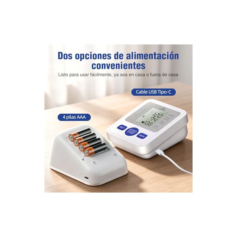 Tensiómetro de brazo MUINAIFTE, tensiómetro digital con pantalla, medición automática