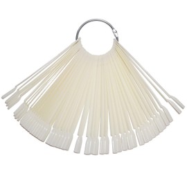 JND Professional 50pcs Nail Colour Display Swatch Sticks, Pop Sticks, Nail Art Palette Tip Display (Ring, Natural)