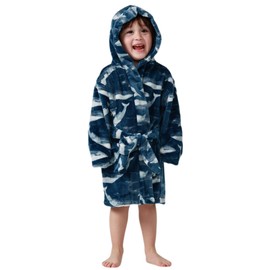 DELEY Children's Bathrobe Boys Girls Hooded Robes Toddler Pyjamas Sleepwear Soft Dressing Gown Nightdress, Whale