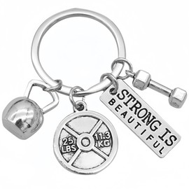 Sport Keyring 3D Weightlifting Kettlebell Dumbbell,Fitness Gym Gifts for Gy/m Lovers,Motivational Words Key Chain,F/itness Gifts for Men,Weightlifter Fitness K/eyring,G/ym Keyring,Car Key Chain