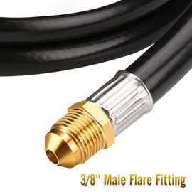 WADEO 12FT Propane Extension Hose with 3/8 inch Female Male Flare Fitting, Long Propane Tank Gas Line Hose for Gas Grill, RV, Turkey Cooker, Propane Fire Pit, Heater, Generator and More