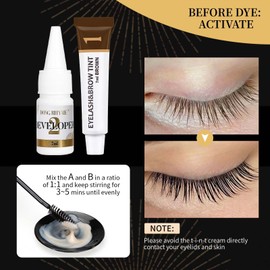 2 in 1 Eyebrow and Eyelash T-i-n-t Kit, Professional Brow & Lash T-i-n-t Makeup at Home, Semi-Permanent Brow DYE at Home & Salon