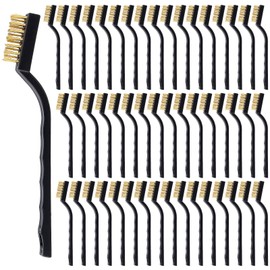 HOZEON 50 PCS Small Wire Brushes, Brass Cleaning Brushes, Wire Bristle Brush, Wire Brush Scratch Brush for Cleaning Rust, Welding Slag and Paint Stripping, 7 Inch