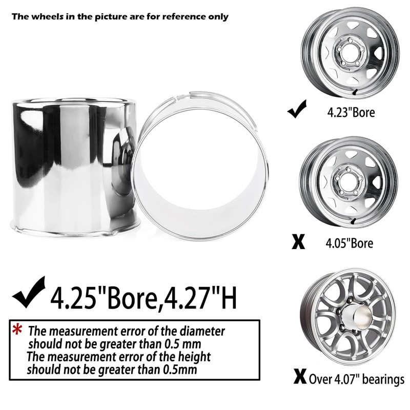 Rheedal 2Pcs 4.25inch Trailer Wheel Center Cap Push Through 4.25"