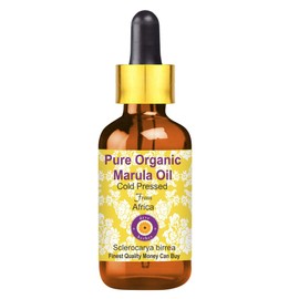 Deve Herbes Pure Organic Marula Oil (Sclerocarya birrea) with Glass Dropper Cold Pressed 10ml (0.33 oz)