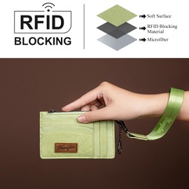 Montana West X Wrangler RFID Card Holder Slim Credit Card Wallet Womens Keychain Wallet with Wristlet Strap