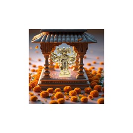 Gangesindia Panchmukhi Hanuman - Estatua de latón para el hogar, oficina y sala de tample, estatua de ídolo Puja Ghar