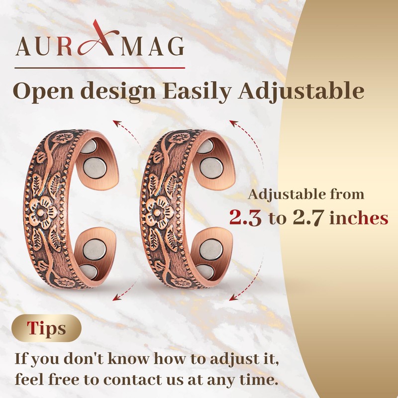 Copper Rings for Women, Thumb Rings 99.99% Pure Copper Magnetic