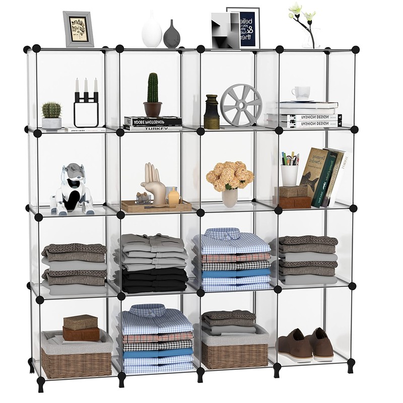 AWTATOS Cube Storage Organizer, 16 Cube Closet Organizer, Stackable Storage