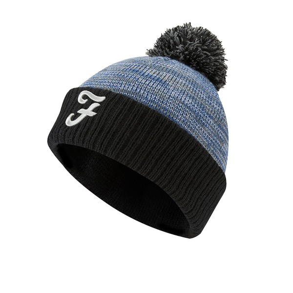Farah Golf Men's Hutch Bobble Warm Thermal Winter Beanie Hat, Regetta Blue Marl, One Size UK