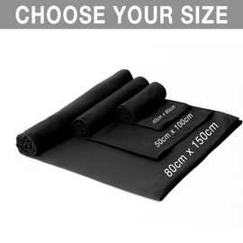 Microfiber Towel, Quick Dry Towel for Traveling, Super Absorbent Camp Towel,Ultra Soft Compact Sport Towel for Camping, Backpacking,Gym, Beach, Hiking,Yoga (40 x 80 cm, Black)