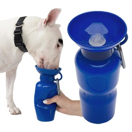 Springer Dog Water Bottle | Portable Travel Water Bottle Dispenser for Dogs | Dog Gift Seen on Oprah's Favorite Things, Shark Tank | Leak-Proof Bottles Fill Bowl with Water | BPA-Free 22oz Indigo