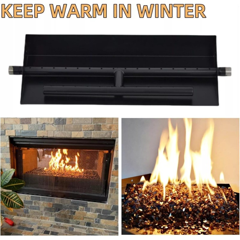 Garvee 22.5"x6" Rectangle Drop-in Fire Pit Pan Burner Kit Natural