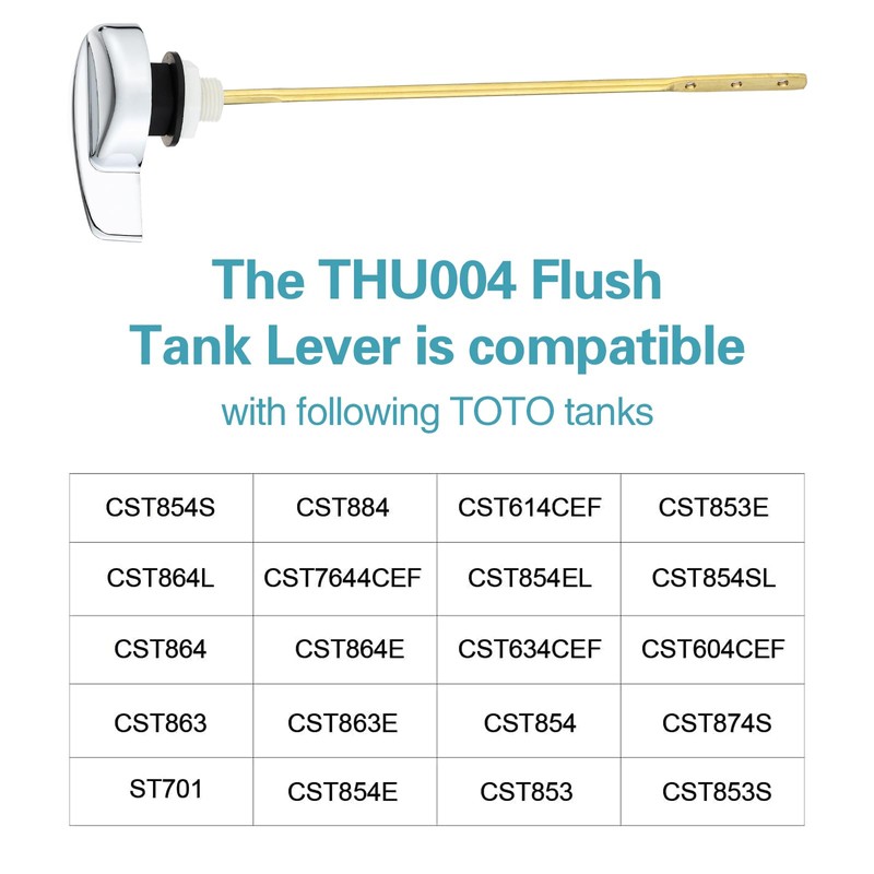 for TOTO Toilet Handle Replacement, Universal THU004#CP Trip Lvr for