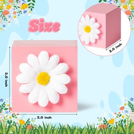 Spring Easter Tiered Tray Decor - Haooryx 5Pcs Bloom Artificial Daisy Tray Decoration Colorful Daisy Flower Bloom Wood Centerpieces Decor Spring Farmhouse Wooden Table Sign for Easter Party Home Decor