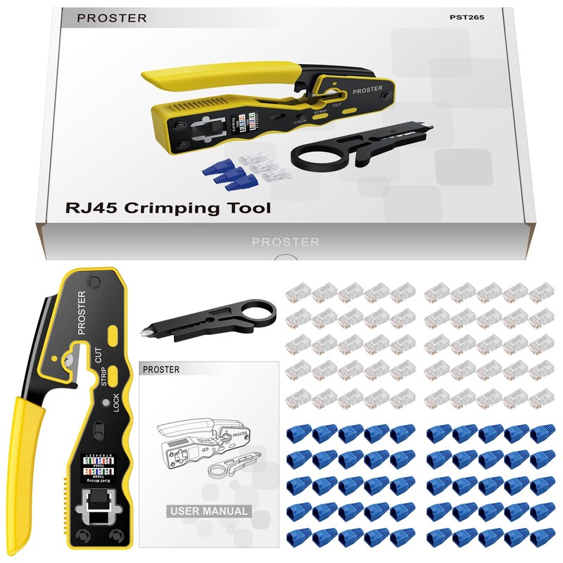 Proster RJ45 Crimp Tool Set All-in-one RJ45 Crimping Tool Kit