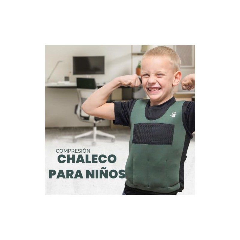 Chaleco Peso Niños Compresión Ajustable Seis Pesos Extraíbles Incluidos Diseño