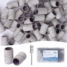 GazePlus 100 Pcs Sanding Bands for Nail Drill with 1 Piece 3/32" Mandrels Nail Drill Bit 240 Grit Disposable Nail Sanding Bands for Acrylic Nails Gel Manicure & Pedicure, Zebra