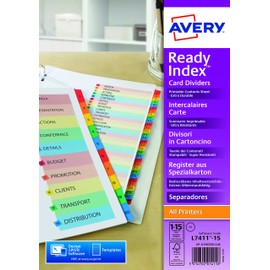 Avery 1 to 15 Ready Index Dividers - Assorted Colour