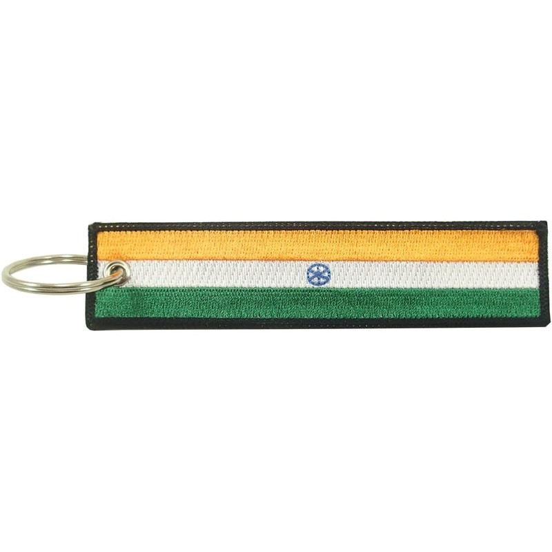 Llavero de la bandera de la India, 100% bordado