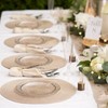 MATANA 40 Premium Clear Plastic Dessert Plates with Gold Rim