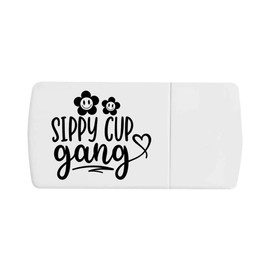 'Sippy Cup Gang Baby Child Toddler Funny Quote' Pill Box with Tablet Splitter (PI00032739)