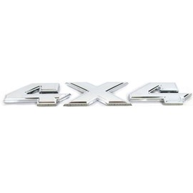 1 OEM 2007-2018 4x4 Emblem 4 x 4 Badge 3D Nameplate Decal Replacement for 1500 2500 3500 Flat Letter (Chrome)
