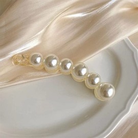 MYSELF Pearl Hair Clips Banana Clips for Women