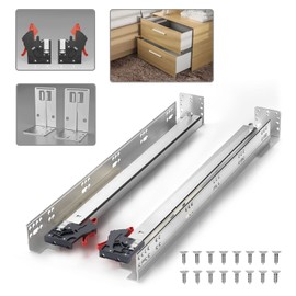 BAIDICE 1 Pair Undermount Soft Close Drawer Slides 9 12 15 18 21 24 Inch 80 lb Load Capacity Full Extension Hidden Bottom Mount Rails Locking Devices Concealed Ball Bearing Runners