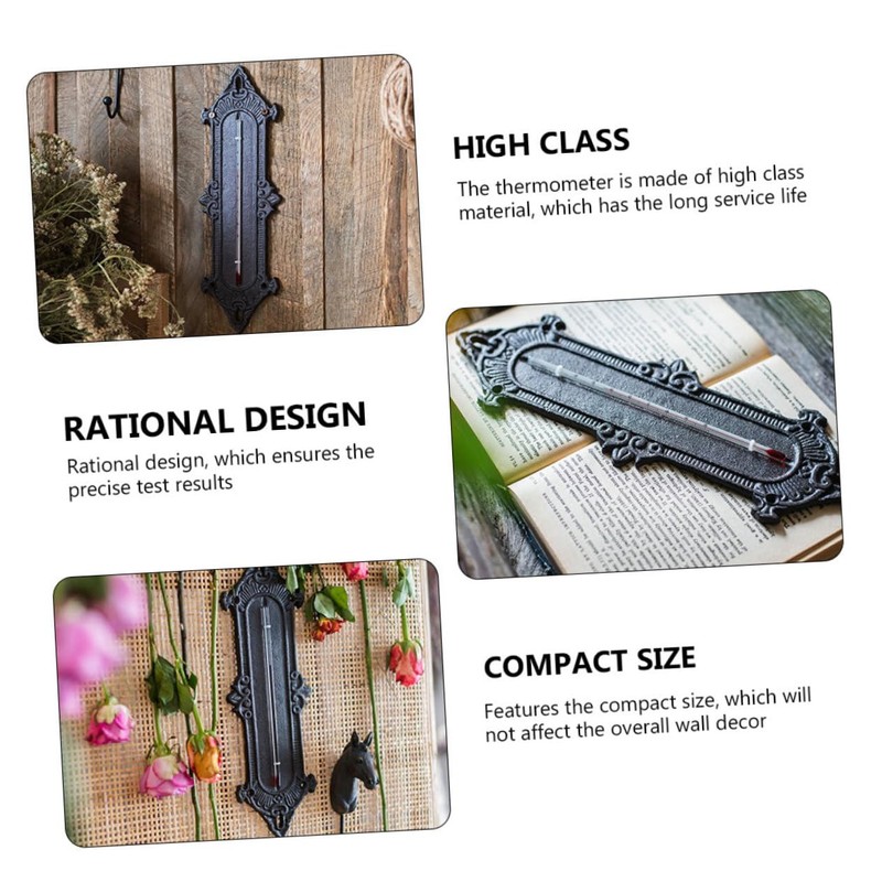 BESPORTBLE Pc Cast Iron Greenhouse Thermometer Wall-mounted Temperature Meter Easy