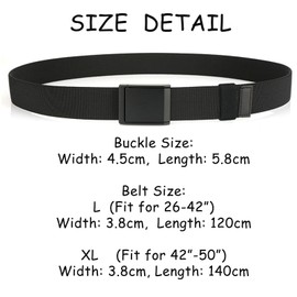 S-MAN Men's Elastic Web Belts No Hole Adjustable Tactical Jeans Belts for Men Black 120cm Long