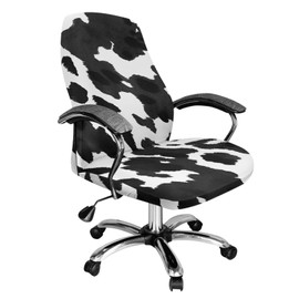 Voxugoniy Office Chair Cover, Cow Print Stretch Chair Covers Anti-Dust Wear-Resistant Chair Protective Slipcover for Office School Home Decor