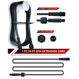 10 FT 2 Pin Extension Cord Cable Wire for LUMENIX Strobe Light Kits