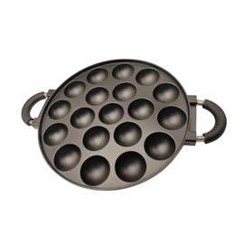 Kuci Takoyaki Pan 7-Hole Octopus Pan - Premium Non-Stick Aluminum Takoyaki Grill, One-Piece Cast Design for Even Heating With Oil Brush, Fork (19 Holes)