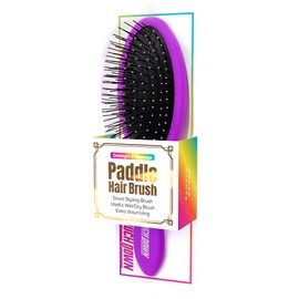 TouchDown Paddle Brush Flexible Bristle Wet or Dry Damp Styling Hair Brush Add Volume Detangle and Smooth (Purple)