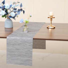 Myir JUN Table Runner, Modern Table Runner, Washable Table Runner, Outdoor Heat-Insulated PVC for Homes, Restaurants, Hotels etc. 30 x 140 cm (Silver)