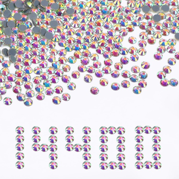 NCB 14400pcs Hotfix Crystal Rhinestones for Clothes Crafts, Hot Fix