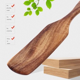 VICASKY Long Handle Wood Spatula Crepe Batter Spreader Kitchen Cooking Utensils Non Stick Cookware