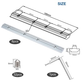 alwaiiz Pack of 8 Track Connectors, Profile Connectors, Aluminium Profile Connector for T-Nut Series 2020, Rod Profile, Strut Profile, Groove 6 mm Aluminium Extruded Profile (Pack of 8)
