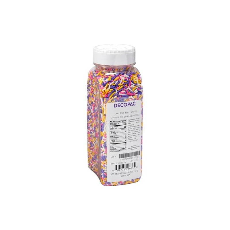 DecoPac Pastel Rainbow Sprinkles | Extra Large 26oz Pack |