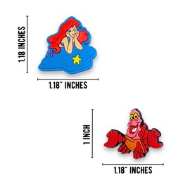 Lashicorn Little Mermaid Movie Silicone Focal Bead | 12 Mixed Pack Sebastian Flounder Sea Witch for Freshie Hanger Cardstock Rounds Beadable Makeup Brushes Charms Beaded Pens