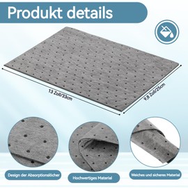 Tczecoo Pack of 50 Oil Suction Cloths, Universal Oil Catch Mat, 25 x 33 cm Oil Suction Cloth, Heavy Oil Absorption Sheets, Oil Pads, Oil Absorbent Pads for Home, Kitchen, Garage, Basement, Grey