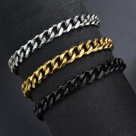 SeiMios Cuban Link Bracelet for Men Women – Stainless Steel Silver Hip Hop Chain Bracelet 8.3 Inches, Unisex Jewelry Gift