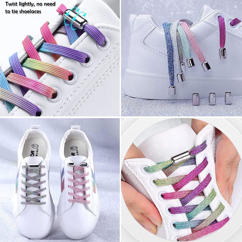 CHYEEH Elastic Shoelaces, Universal No Tying Flat Rubber Laces with