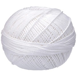 Handy Hands Lizbeth Egyptian Cotton Crochet Thread, Tatting Thread, and Knitting Thread Size 3 (50 Grams 120 Yards) – HH03601, Snow White